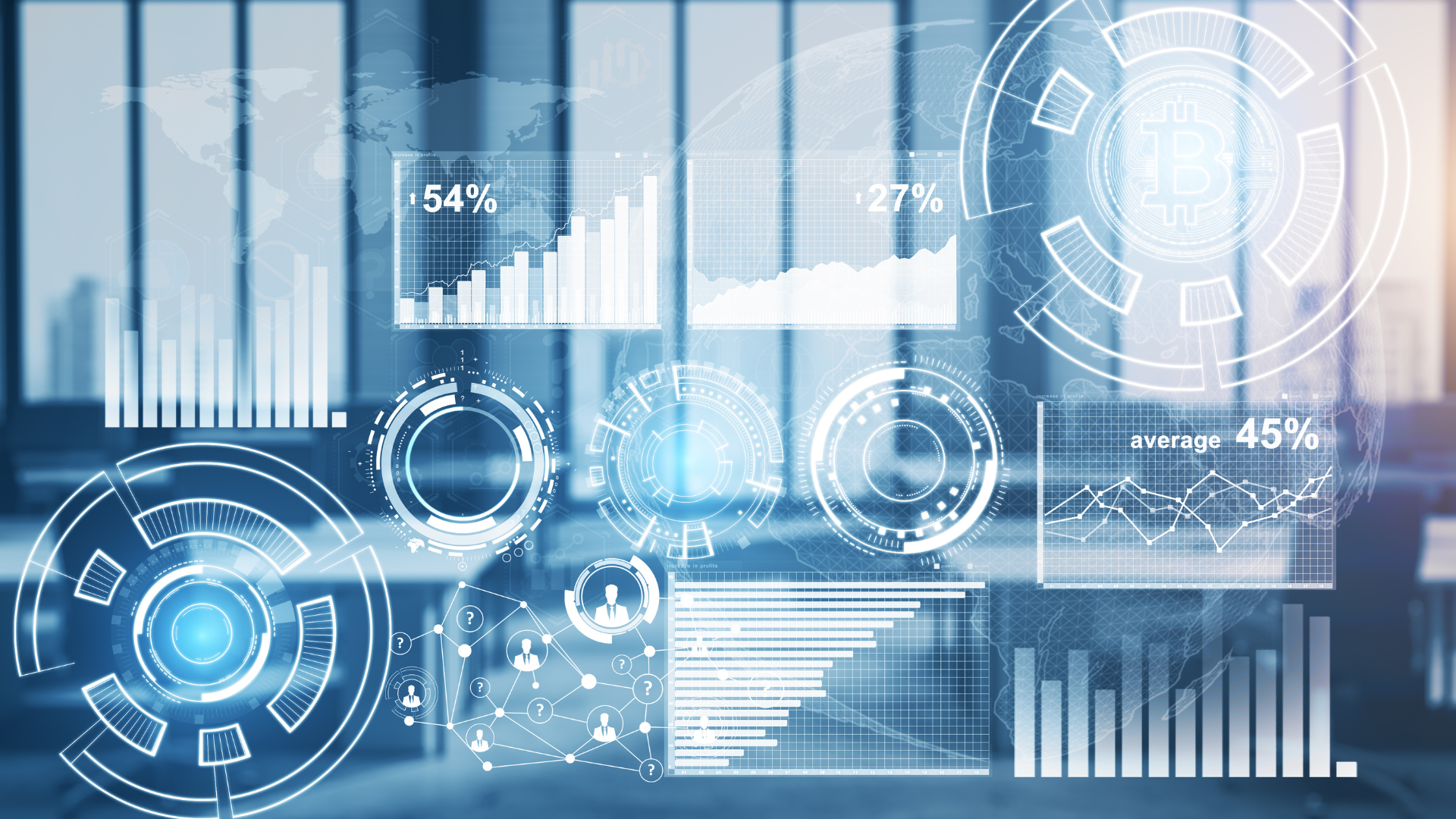 Collage of technology, healthcare, renewable energy, e-commerce, and education technology sectors representing top industries for 2024 acquisitions.
