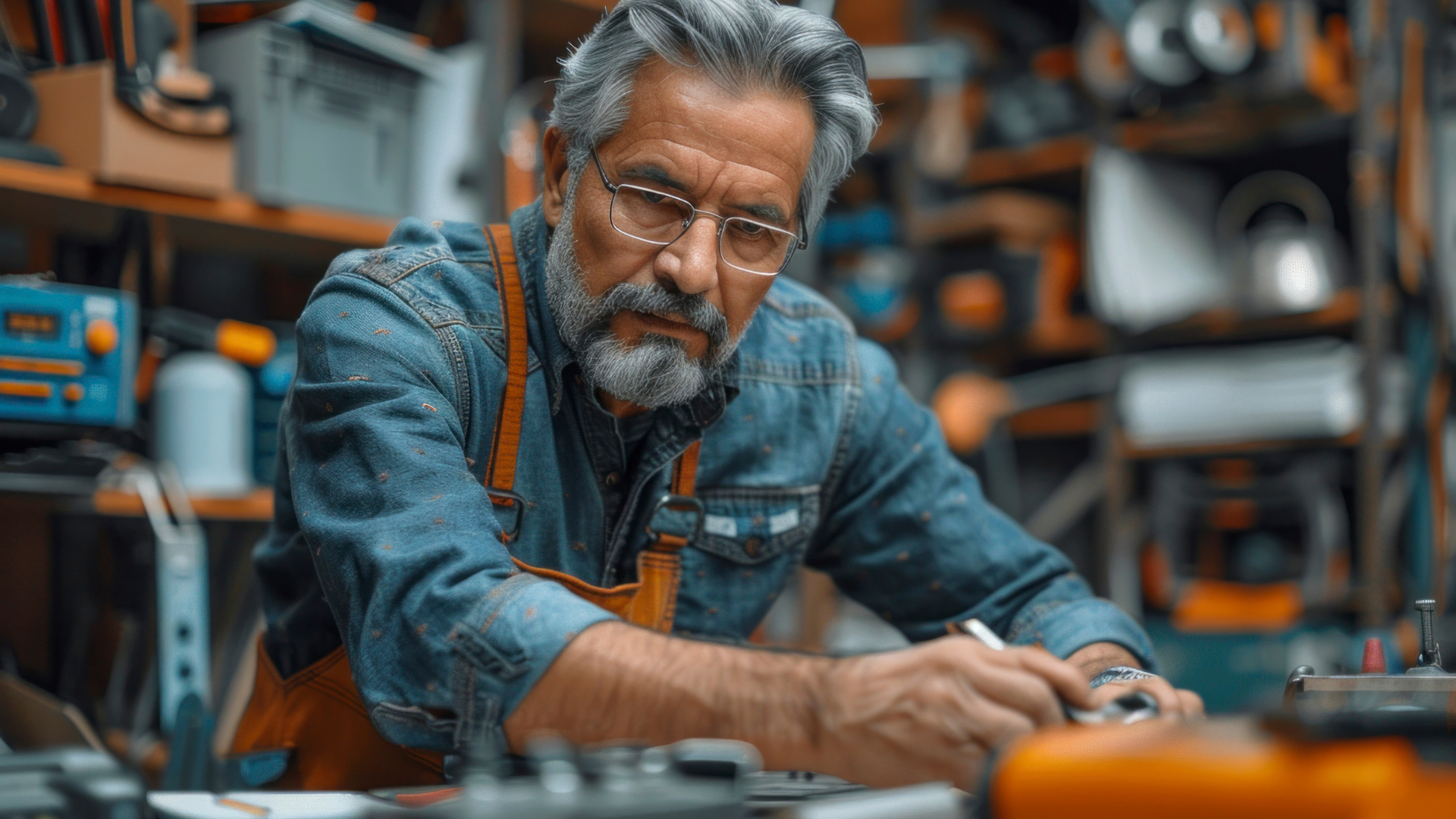 A manufacturing business owner reviewing financial data and market trends to prepare for a 2025 sale.