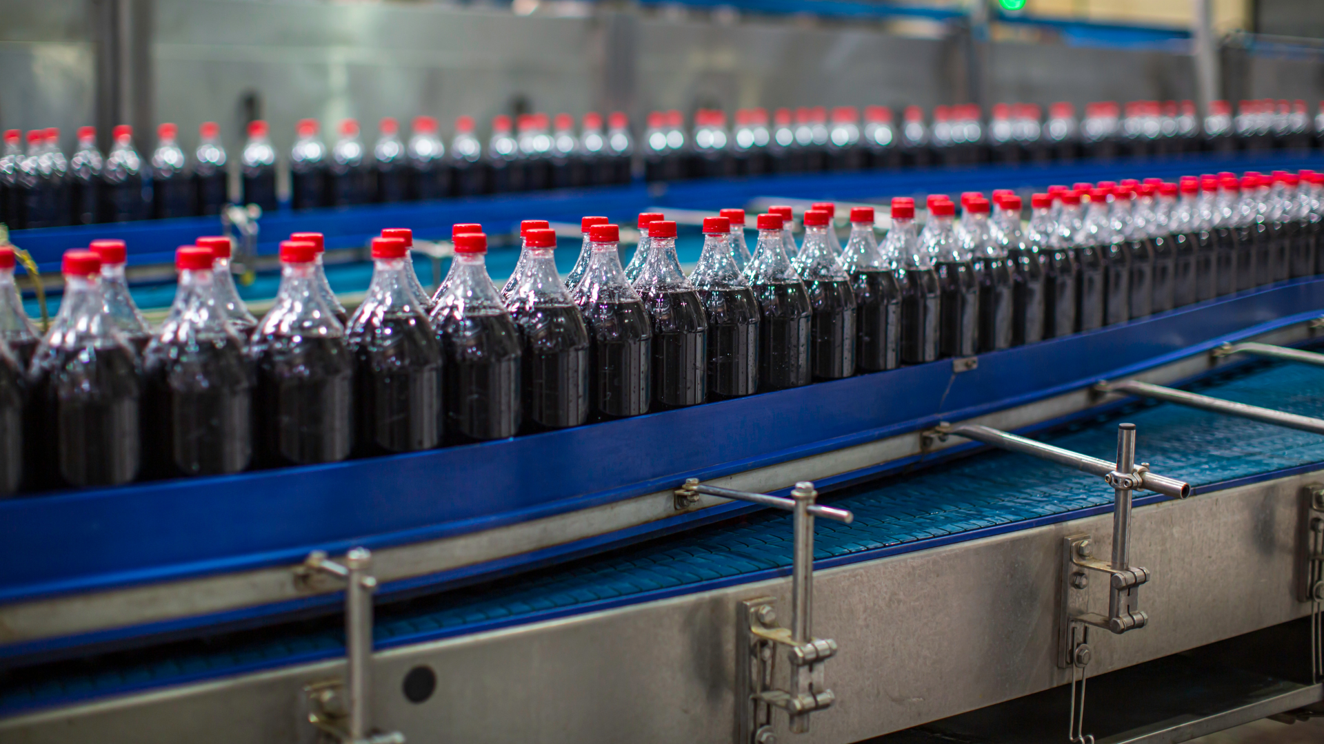 Beverage bottling equipment in a clean production facility