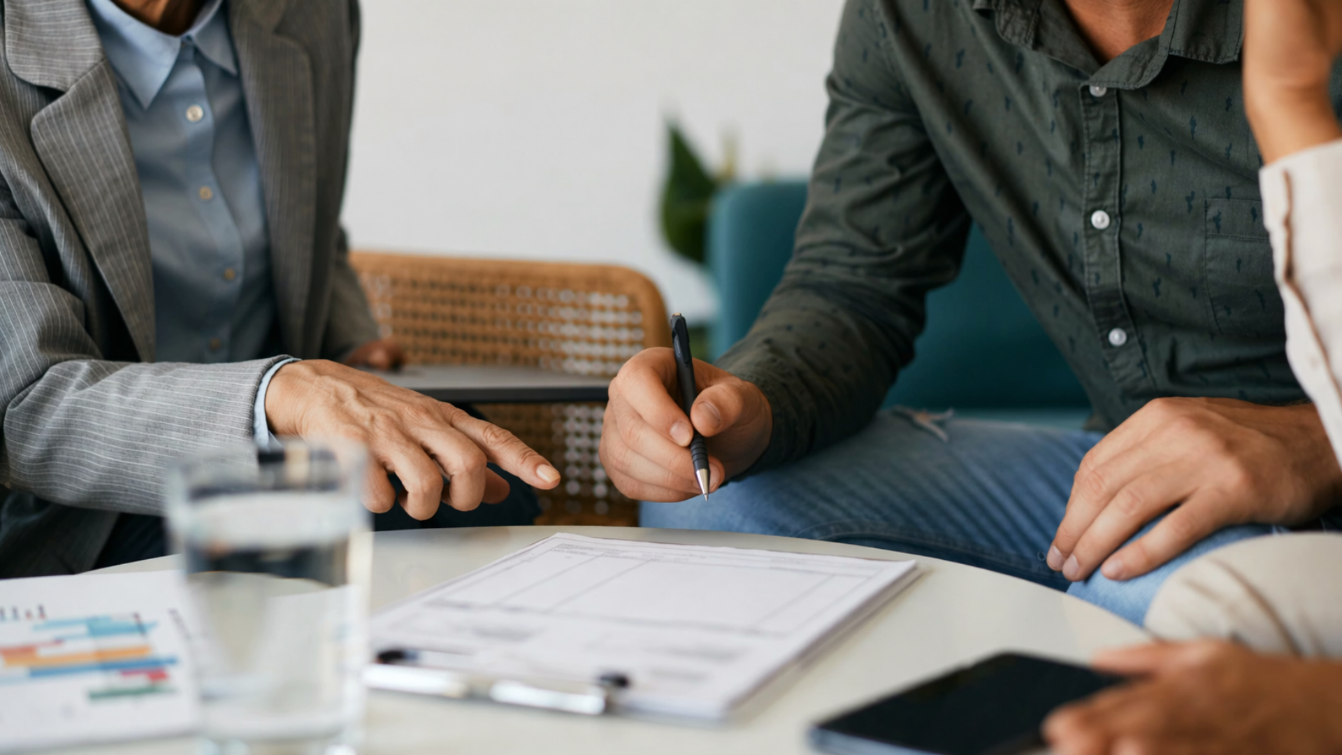 Business owner meeting with M&A advisor to discuss selling their company