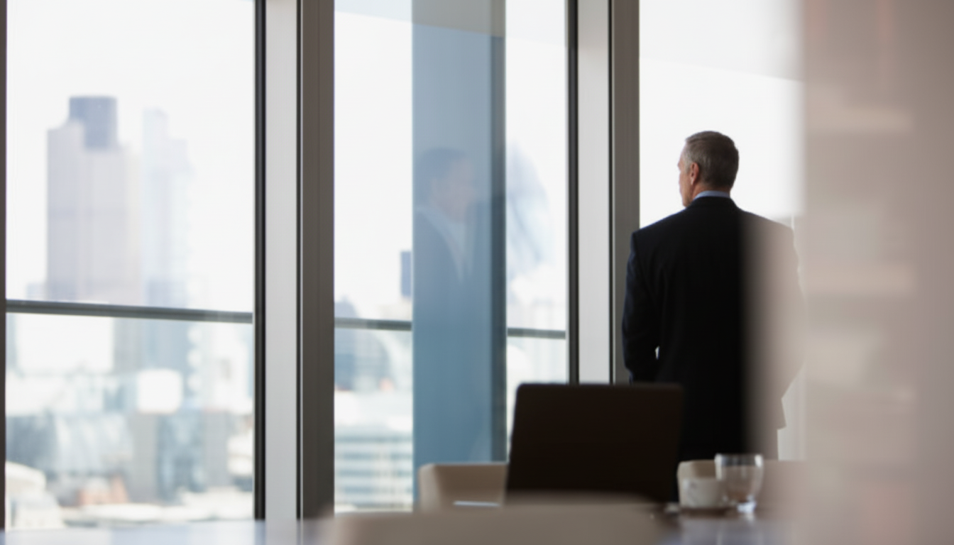 Business owner thoughtfully considering questions before selling their company