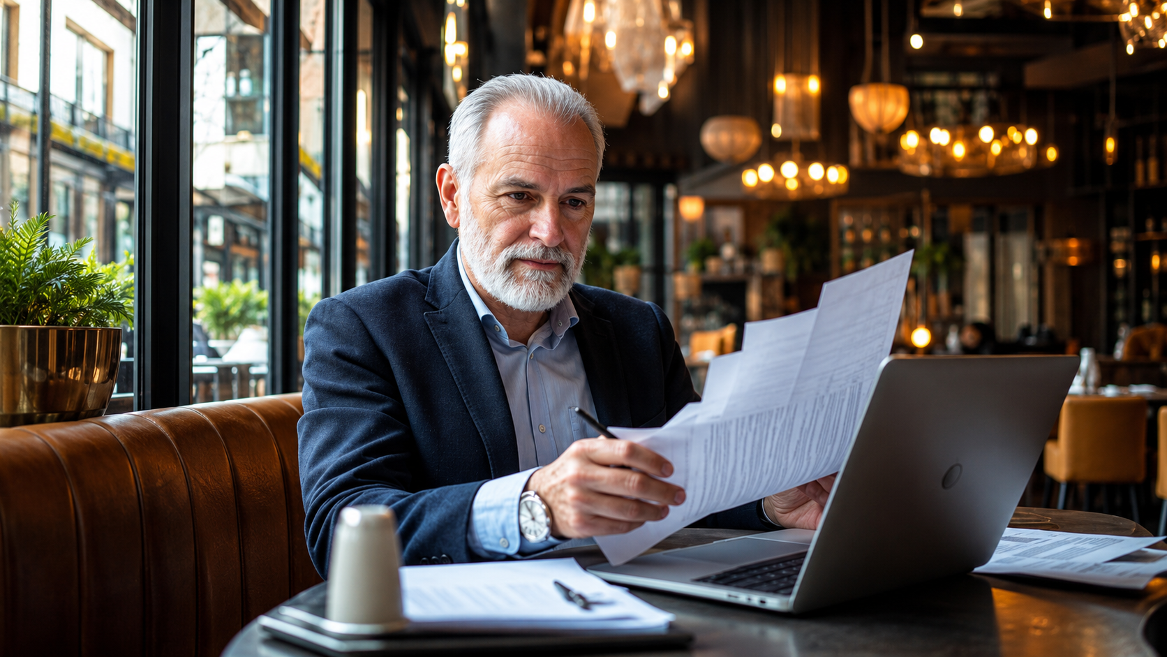 Business owner reviewing a professional Opinion of Value report before selling a company