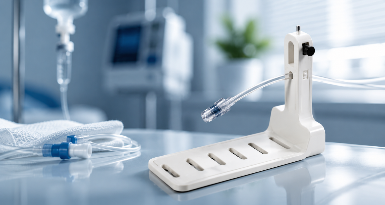 PICC-Assist patented medical device accessory shown in a clinical setting